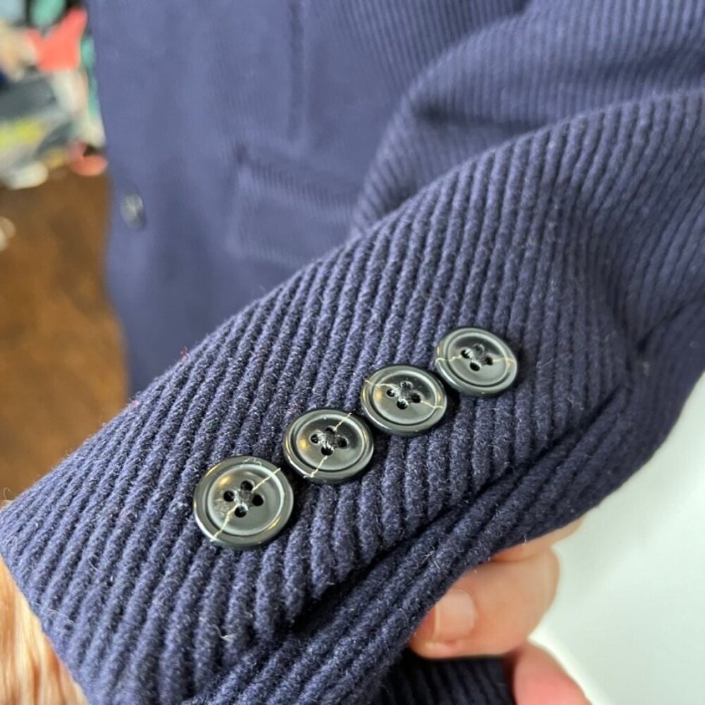 J.Crew Mens $598 Ludlow Topcoat Heavyweight Wool Navy Size 46R BS472 - Picture 7 of 13